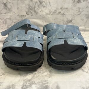 Simmi London Adelle Strappy sandal in denim Womens Size 8 Slip On